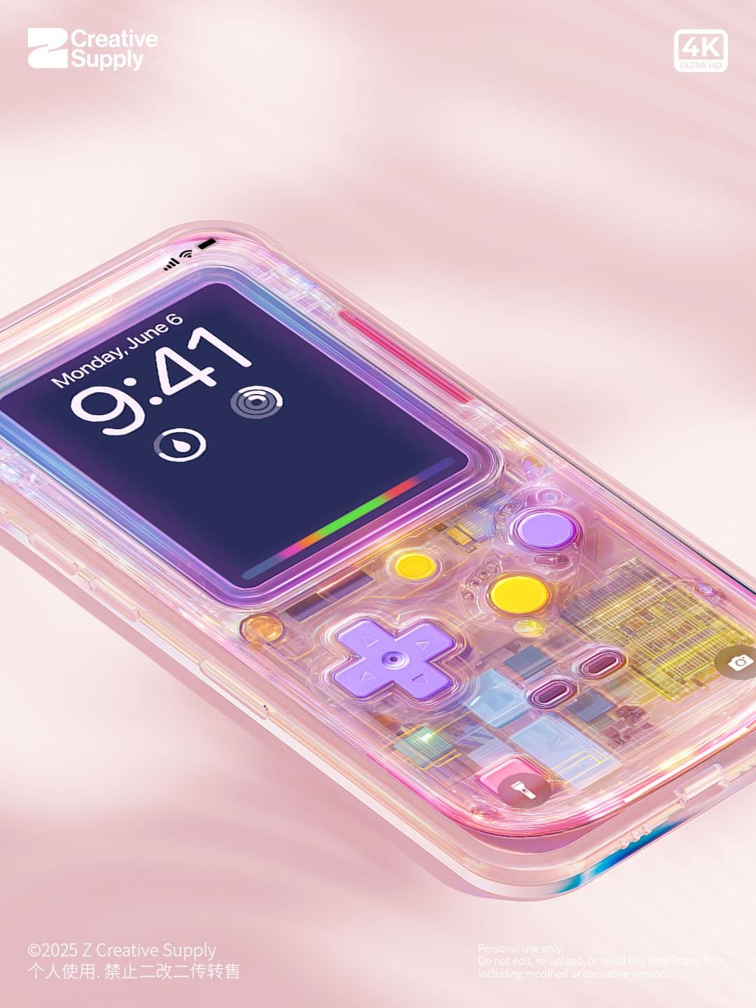 Pink Transparent Gameboy Phone Wallpaper