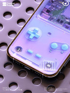 Purple Retro game console Wallpaper Realistic transparent Digital Art for Phone screen Gradient Pastel cute nostalgic gamer aesthetics