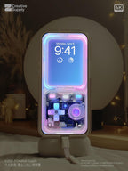 Iridescent Gradient Game console Wallpaper| Transparent Pink Purple Blue Dreamy Retro Digital Art for Phone screen | Pastel gamer aesthetics