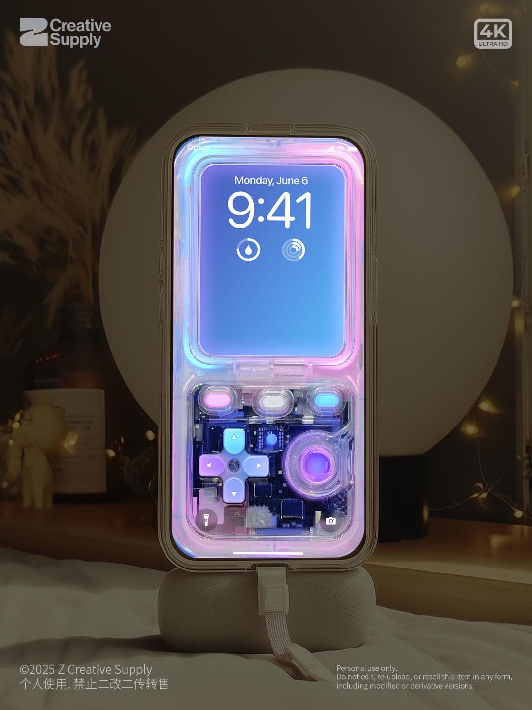 Iridescent Gradient Game console Wallpaper| Transparent Pink Purple Blue Dreamy Retro Digital Art for Phone screen | Pastel gamer aesthetics