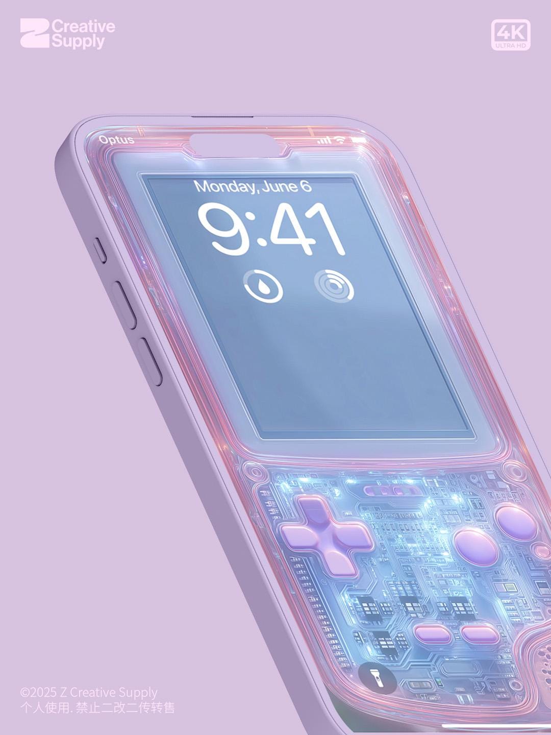 Retro Gameboy Phone Wallpaper: Pink Purple Blue Y2K Aesthetics (Digital Download)