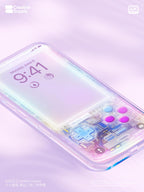 Retro Gameboy Phone Wallpaper: White Purple Gradient (Digital Download
