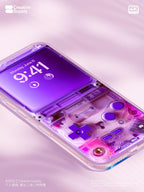 Purple Retro game console iPhone Wallpaper Ultra-Realistic transparent Digital Art for lock screen | Pastel  cute nostalgic gamer aesthetics