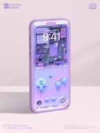 Purple Retro game console Wallpaper Realistic transparent Digital Art for Phone screen Gradient Pastel cute nostalgic gamer aesthetics