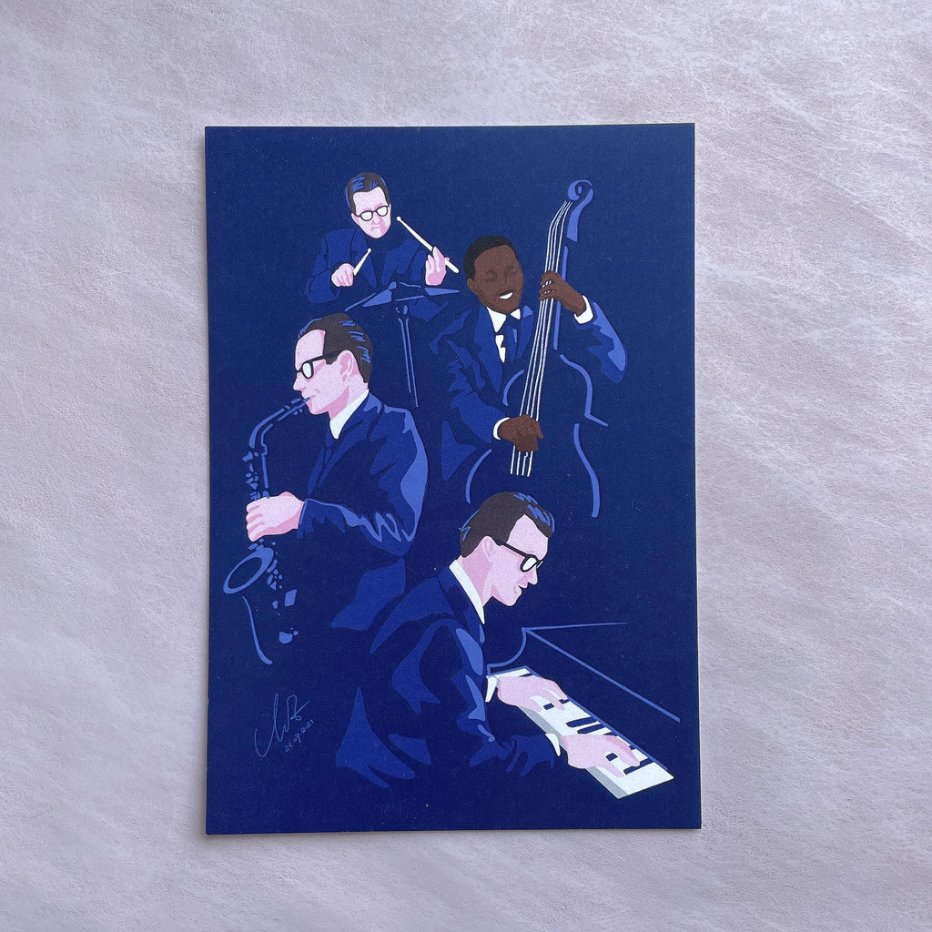 Jazz Quartet Art Postcard